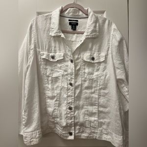 White Linen Jacket 1X